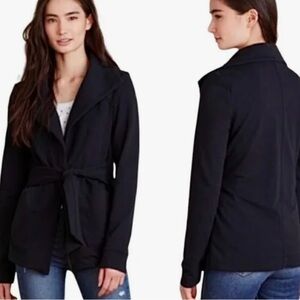 tie front sweater with attached belt. Anthropologie.